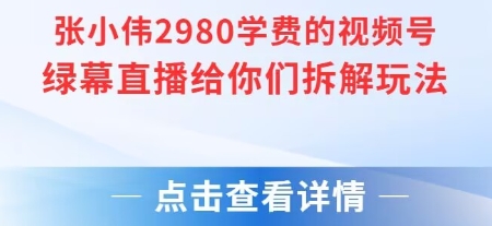 张小伟2980付费额视频号绿幕直播给你们拆解玩法-心语项目网