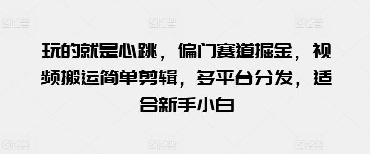 玩的就是心跳，偏门赛道掘金，视频搬运简单剪辑，多平台分发，适合新手小白【揭秘】-心语项目网