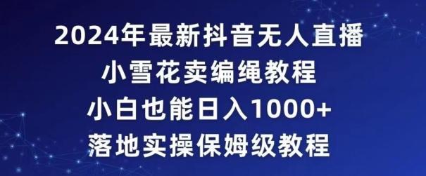 2024年抖音最新无人直播小雪花卖编绳项目，小白也能日入1000+落地实操保姆级教程【揭秘】-心语项目网