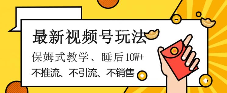 最新视频号玩法，不销售、不引流、不推广，躺着月入1W+，保姆式教学，小白轻松上手【揭秘】-心语项目网