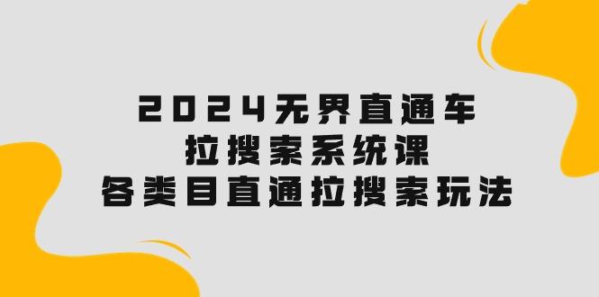 2024无界直通车·拉搜索系统课：各类目直通车 拉搜索玩法！-心语项目网