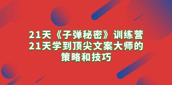 21天《子弹秘密》训练营，21天学到顶尖文案大师的策略和技巧-心语项目网
