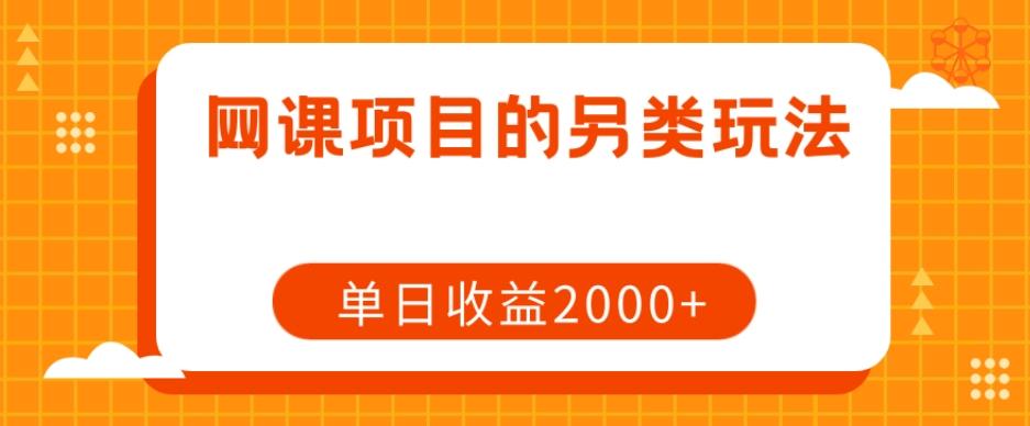 网课项目的另类玩法，单日收益2000+【揭秘】-心语项目网