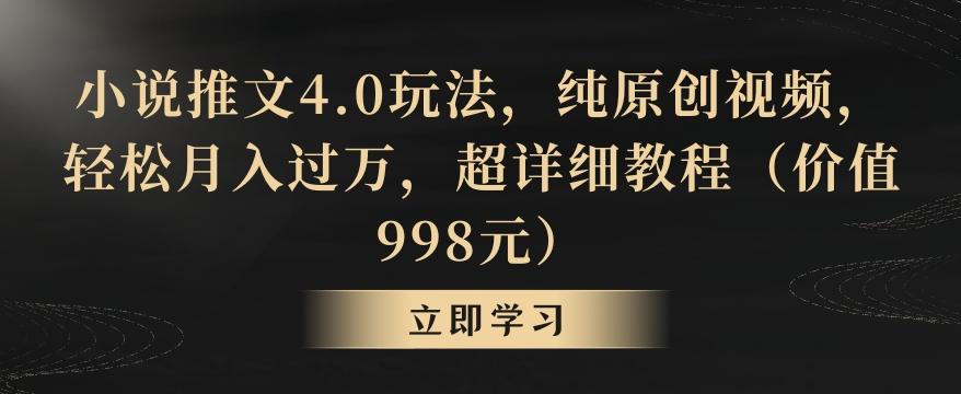 小说推文4.0玩法，纯原创视频，轻松月入过万，超详细教程(价值998元)【揭秘】-心语项目网