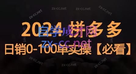 恒哥·2024拼多多日销0-100单实操-心语项目网