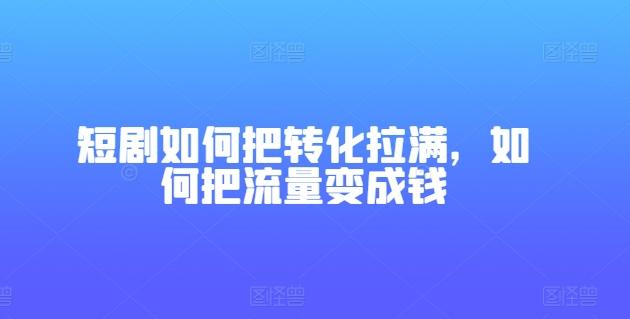 短剧如何把转化拉满，如何把流量变成钱-心语项目网