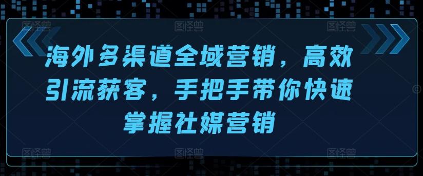 海外多渠道全域营销，高效引流获客，手把手带你快速掌握社媒营销-心语项目网