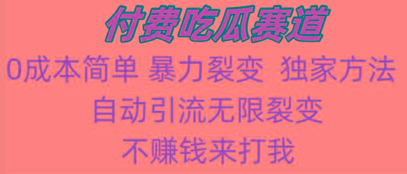 吃瓜付费赛道，暴力无限裂变，0成本，实测日入700+！！！-心语项目网