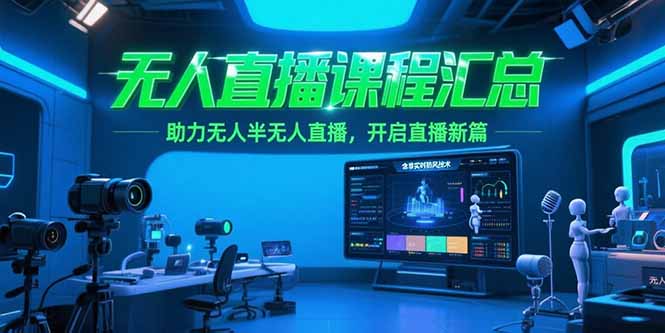无人直播课程汇总，含非实时防风技术，助力无人半无人直播，开启直播新篇-心语项目网