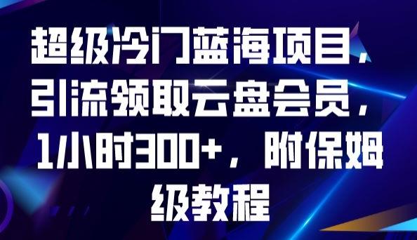 超级冷门蓝海项目，引流领取云盘会员，1小时300+，附保姆级教程-心语项目网