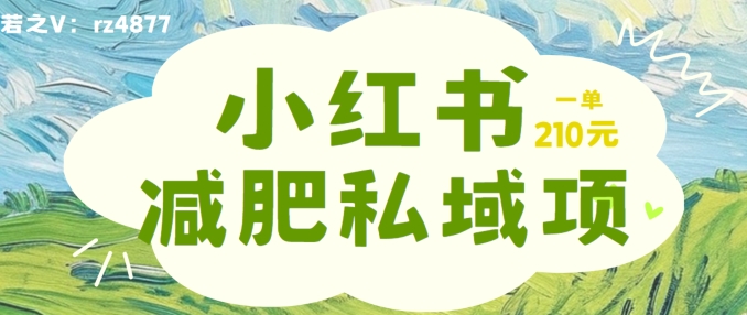 小红书减肥粉，私域变现项目，一单就达210元，小白也能轻松上手【揭秘】-心语项目网