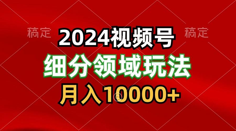2024视频号分成计划细分领域玩法，每天5分钟，月入1W+-心语项目网