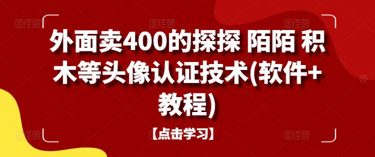 外面卖400的探探 陌陌 积木等头像认证技术(软件+教程)-心语项目网