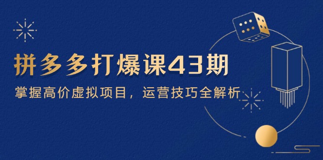 拼多多打爆课第 43 期，掌握高价虚拟项目，运营技巧全解析(15节-心语项目网