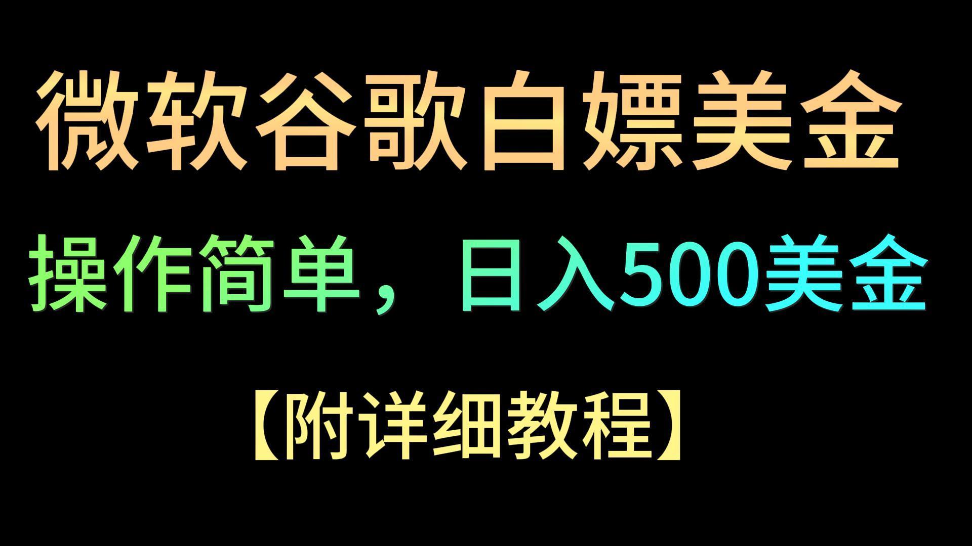 微软谷歌项目3.0，轻松日赚500+美金，操作简单，小白也可轻松入手！-心语项目网