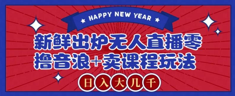 2024最新无人直播零撸音浪+卖课程玩法，日入大几千不是梦【揭秘】-心语项目网