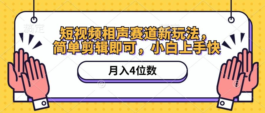 短视频相声赛道新玩法，简单剪辑即可，月入四位数(附软件+素材-心语项目网