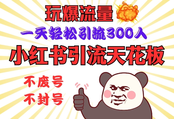 小红书引流天花板，玩爆流量，一天轻松引流300人，安全操作-心语项目网