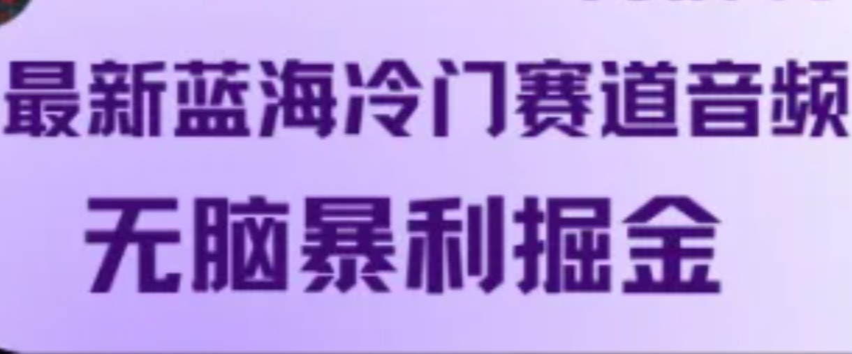最新蓝海冷门赛道音频，无脑暴利掘金-心语项目网