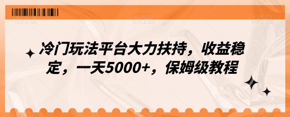 冷门玩法平台大力扶持，收益稳定，一天5000+，保姆级教程（附抖音7天起号法）-心语项目网