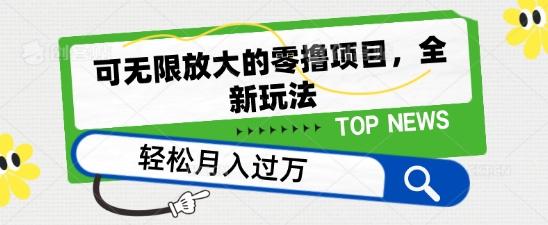 可无限放大的零撸项目，全新玩法，一天单机撸个50+没问题【揭秘】-心语项目网