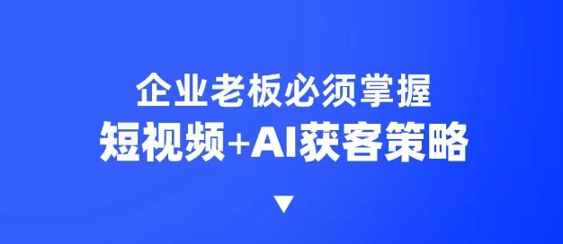 企业短视频AI获客霸屏流量课，6步短视频+AI突围法，3大霸屏抢客策略-心语项目网