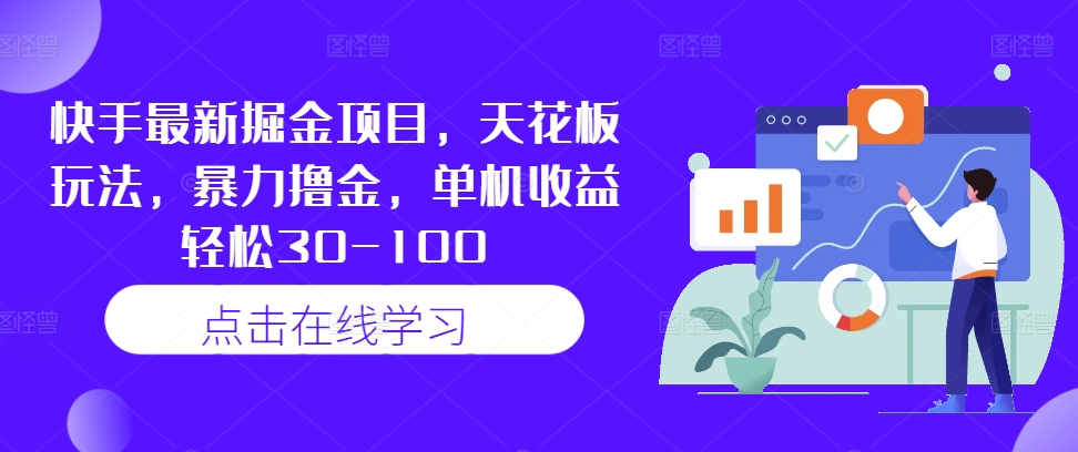 快手最新掘金项目，天花板玩法，暴力撸金，单机收益轻松30-100-心语项目网