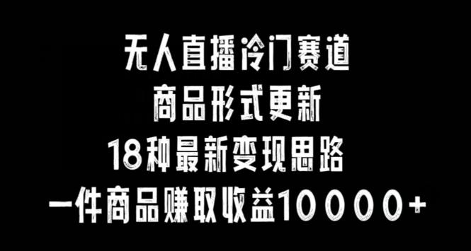 无人直播冷门赛道，商品形式更新，18种变现思路，一件商品赚取收益10000+【揭秘】-心语项目网