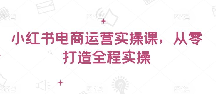小红书电商运营实操课，​从零打造全程实操-心语项目网