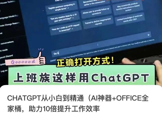 CHATGPT从小白到精通，AI神器+OFFICE全家桶，助力10倍提升工作效率-心语项目网