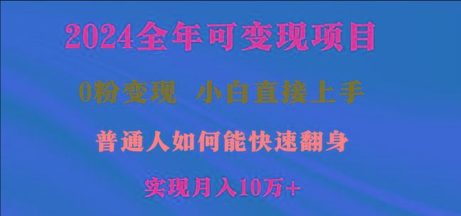 2024全年可变现项目，一天收益至少2000+，小白上手快，普通人就要利用互…-心语项目网