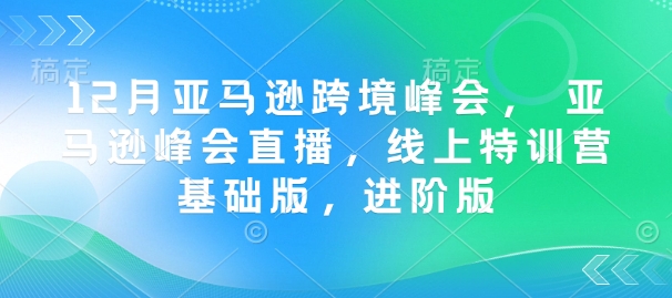 12月亚马逊跨境峰会， 亚马逊峰会直播，线上特训营基础版，进阶版-心语项目网