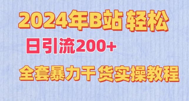 2024年B站轻松日引流200+的全套暴力干货实操教程【揭秘】-心语项目网