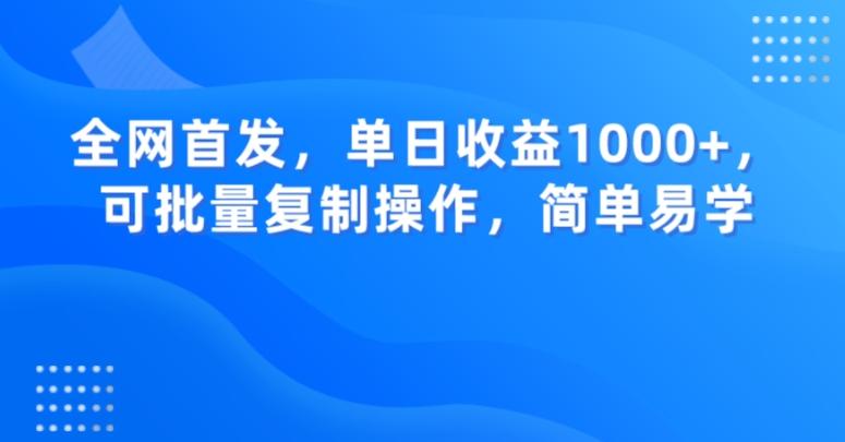 全网首发，单日收益1000+，可批量复制操作，简单易学【揭秘】-心语项目网