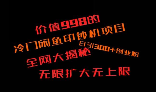 闲鱼流量印钞机项目大揭秘，日引300+创业粉，保姆级实操教程-心语项目网