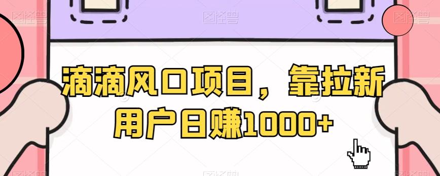 滴滴风口项目，靠拉新用户日赚1000+-心语项目网
