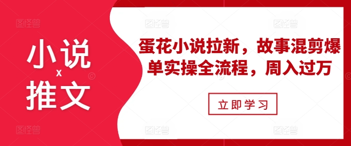小说推文之蛋花小说拉新，故事混剪爆单实操全流程，周入过万-心语项目网