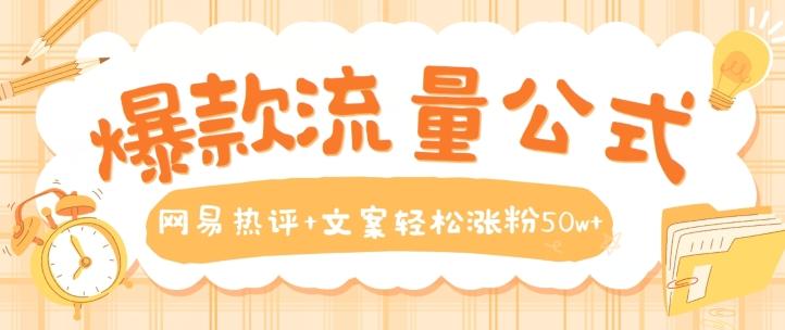 爆款流量公式，网易热评+文案轻松涨粉50w+【揭秘】-心语项目网
