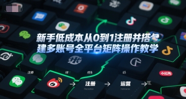 新手低成本从0到1注册并搭建多账号全平台矩阵操作教学，手机号-邮箱-IP-工具-心语项目网