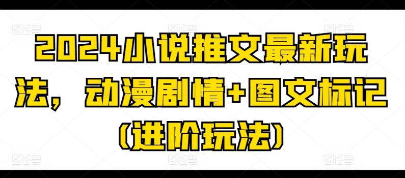 2024小说推文最新玩法，动漫剧情+图文标记(进阶玩法)-心语项目网