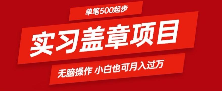 实习代盖章项目一单500起普通人可落地项目小白也可轻易上手-心语项目网