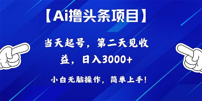 Ai撸头条，当天起号，第二天见收益，日入3000+-心语项目网