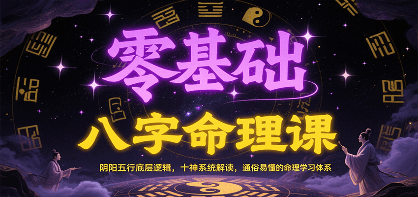 零基础八字命理课:阴阳五行底层逻辑,十神系统解读,通俗易懂的命理学习体系-心语项目网