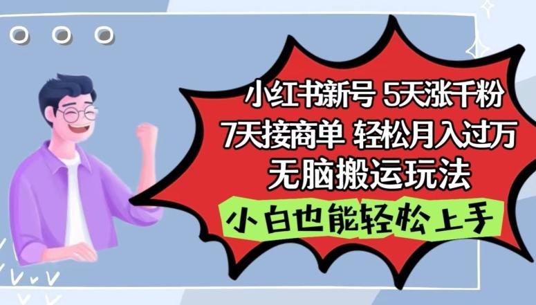 小红书影视泥巴追剧5天涨千粉，7天接商单，轻松月入过万，无脑搬运玩法【揭秘】-心语项目网