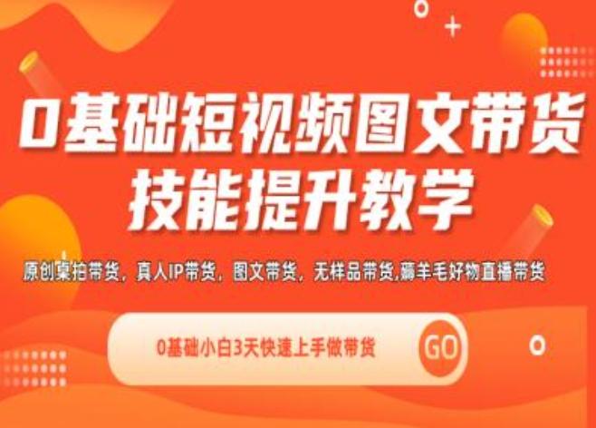 0基础短视频图文带货实操技能提升教学(直播课+视频课),0基础小白3天快速上手做带货-心语项目网