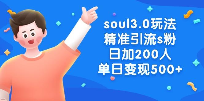 soul3.0玩法精准引流s粉，日加200人单日变现500+-心语项目网
