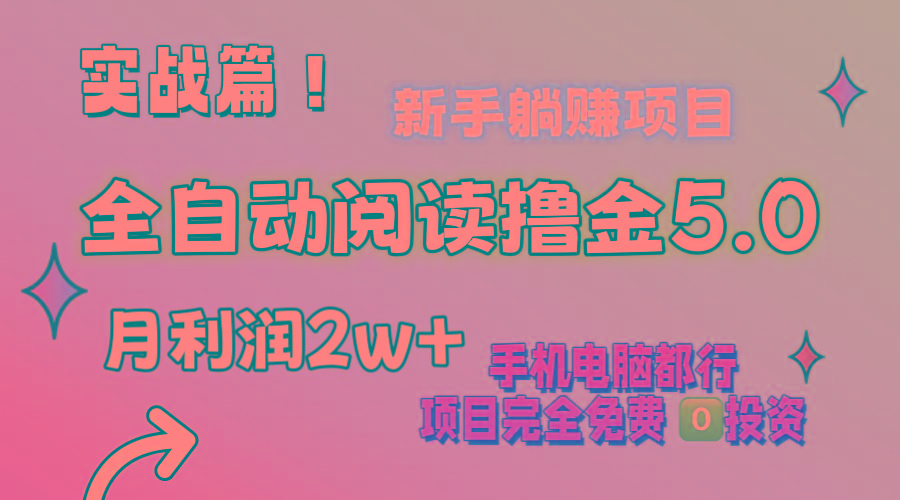 小说全自动阅读撸金5.0 操作简单 可批量操作 零门槛！小白无脑上手月入2w+-心语项目网