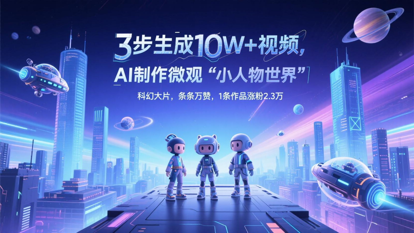 三步生成10W+视频,AI制作微观“小人物世界”科幻大片,条条万赞,1条作品涨粉2.3万-心语项目网