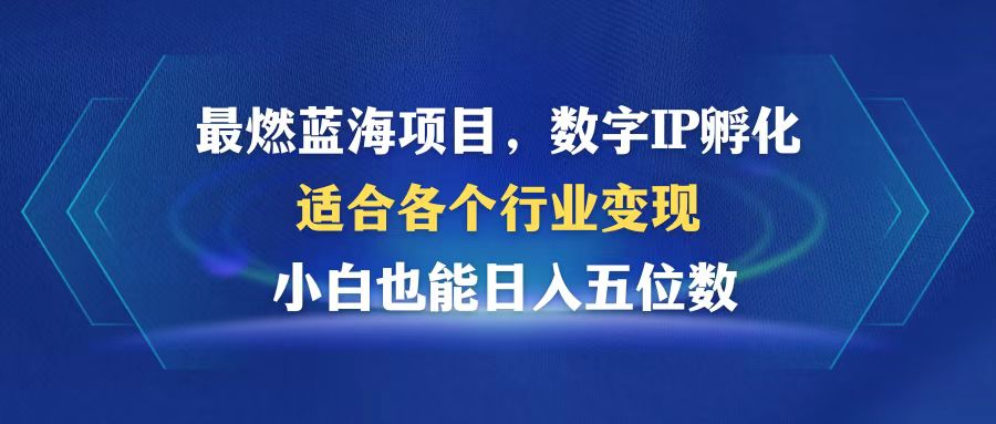 最燃蓝海项目  数字IP孵化  适合各个行业变现  小白也能日入5位数-心语项目网