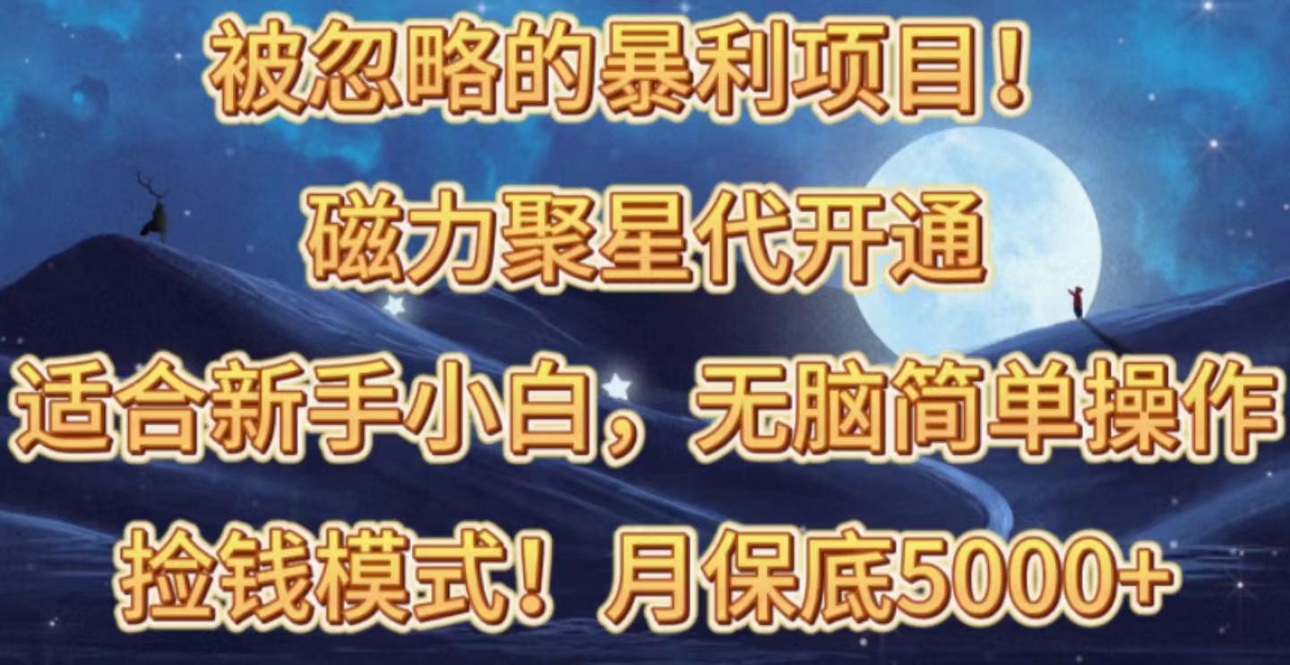 被忽略的暴利项目！磁力聚星代开通捡钱模式，轻松月入五六千-心语项目网